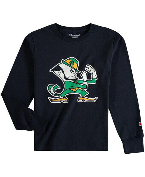 Big Boys Navy Notre Dame Fighting Irish Primary Logo Long Sleeve T-shirt