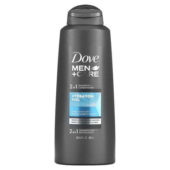 Dove, Men + Care, шампунь и кондиционер 2 в 1, увлажняющее средство, амбра и мускус, 603 мл (20,4 жидк. Унции)