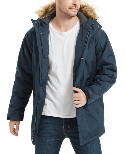 Men's Hooded Full-Zip Snorkel Jacket with Faux-Fur Trim Hood