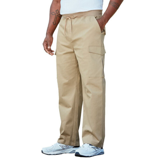 Big & Tall Ribbed Elastic Waist Stretch Cargo Pant