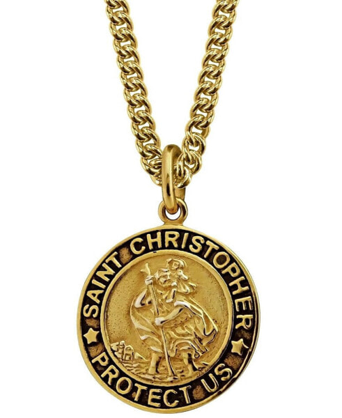 Sutton by Rhona Sutton sutton Gold Plated Sterling Silver Saint Christopher Pendant Necklace