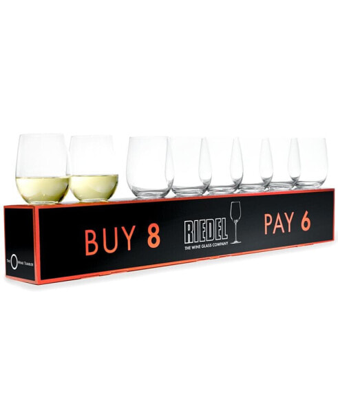 O Chardonnay Wine Glasses 8 Piece Value Set