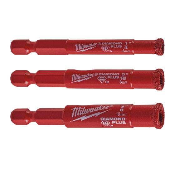 Milwaukee Diamantbohrerset DIAMOND PLUS 3-tlg 6 mm 8 mm 10 mm 4932471771