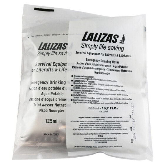 LALIZAS Drinking Water Life Raft 125ml Bag