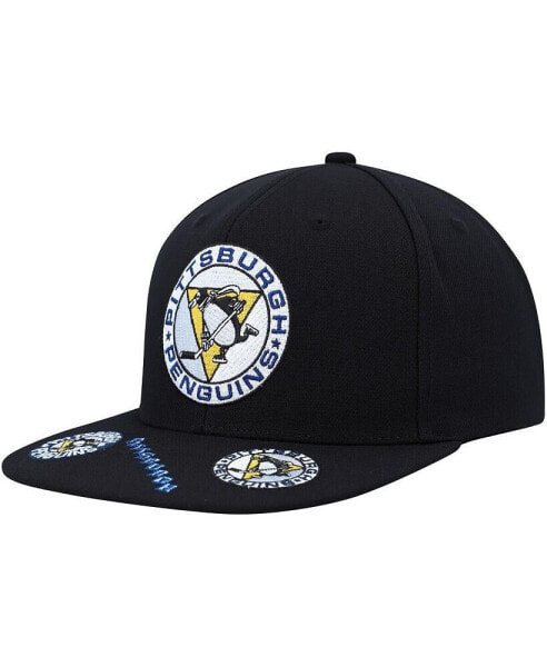 Men's Black Pittsburgh Penguins Vintage-Like Hat Trick Snapback Hat