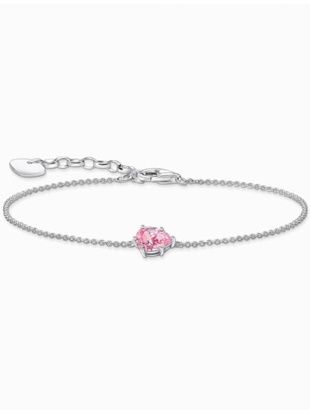 Thomas Sabo A2159-051-9-L19V Silver bracelet w. pink cubic zirconia drop