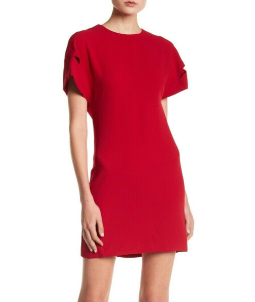 IRO 153236 Women's Hilda Open Back Short Sleeve Dress Red Sz. 36