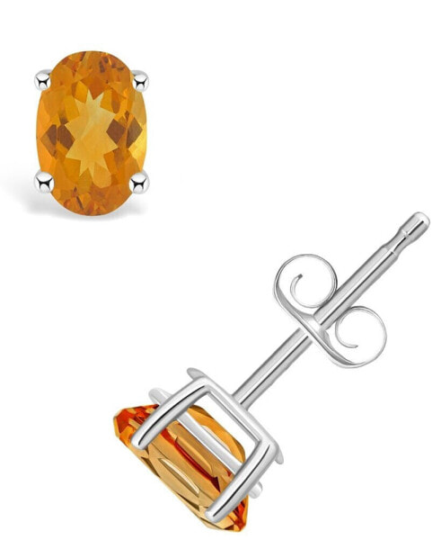 Citrine (7/8 ct. t.w.) Stud Earrings in 14K Yellow Gold or 14K White Gold
