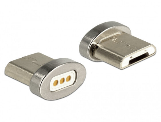 Разъем USB Type Micro-B Delock - с магнитным интерфейсом - Серебристый