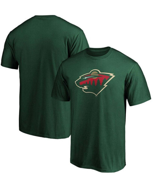 Men's Green Minnesota Wild Team Primary Logo T-shirt