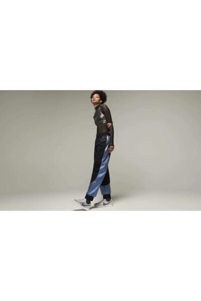 Sportswear Fleece Graphic Opal Siyah Renk Kadın Eşofman Altı