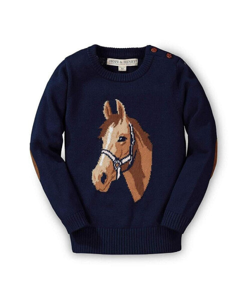 Baby Girls Horse Intarsia Pullover Sweater