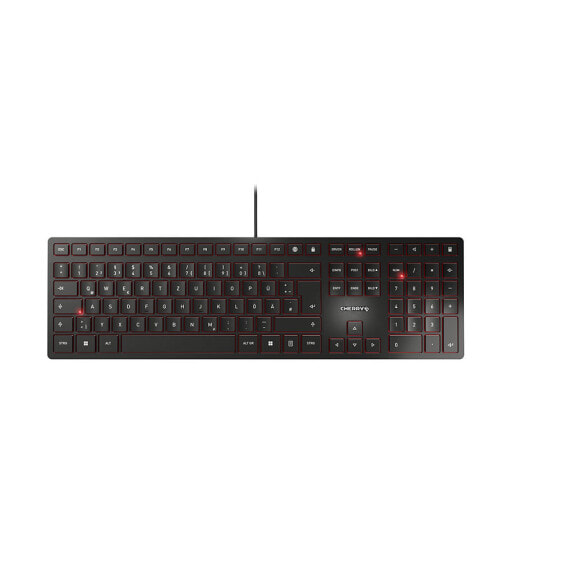 Cherry KC 6000 Slim - Full-size (100%) - Wired - USB - QWERTZ - Black