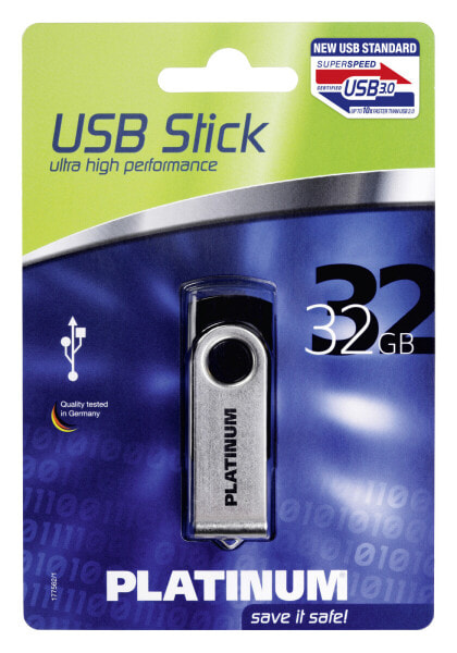 USB флеш-накопитель BestMedia 32GB TWS USB 3.0 32 ГБ - USB Type-A - 3.2 Gen 1 (3.1 Gen 1) 30 Мб/с - 15 г - черный, серебряный