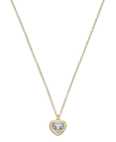 COACH faux Stone Heart Pendant Necklace