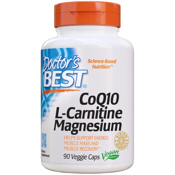 Doctor's Best CoQ10 L-Carnitine Magnesium Комплекс с коэнзимом Q10, L-карнитином и магнием 90 вегетарианских капсул