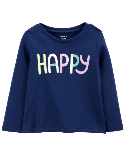 Toddler Happy Cotton Blend Peplum Tee 3T