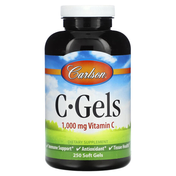 Витамин C Carlson C-Gels, 1,000 мг, 250 мягких гелей