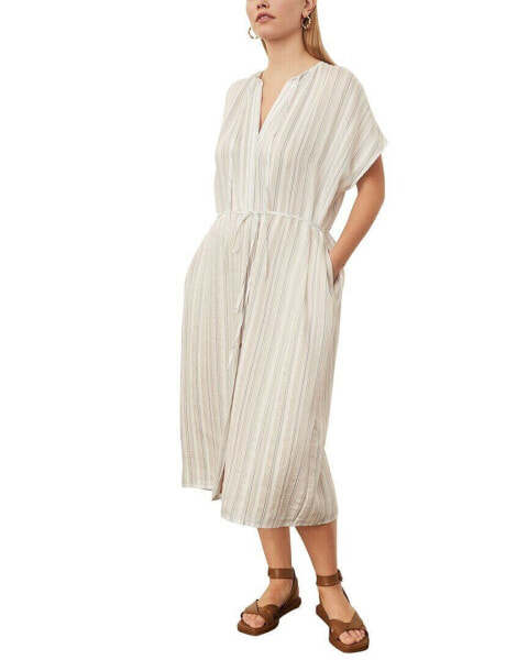 Vince Plus Drapey Stripe Shirred Dress Women's 1X