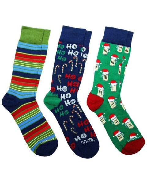 Unsimply Stitched 3 Pack Gift Box socks Multi Size 8-12