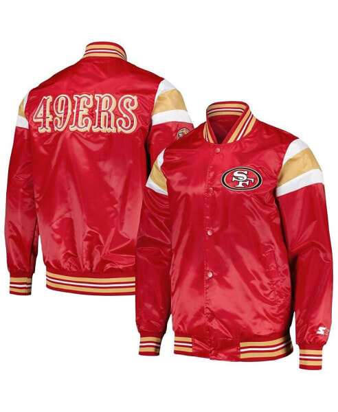 Men's Scarlet San Francisco 49ers Satin Full-Snap Varsity Jacket