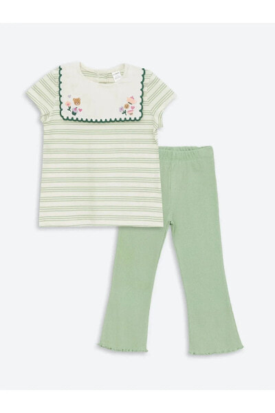 Костюм LC WAIKIKI Baby Girl Embroidered Blouse & Leggings