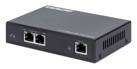Intellinet 2-Port Gigabit Ultra PoE Extender - Adds up to 100 m (328 ft.) to PoE Range - PoE Power Budget 60 W - Two PSE Ports with 30 W Output Each - IEEE 802.3bt/at/af Compliant - Metal Housing - Network transmitter - 100 m - 6000 Mbit/s - Cat5e - 10,100,1000 Mbit