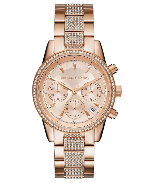 Women's Chronograph Ritz Rose Gold-Tone Stainless Steel Bracelet Watch 37mm