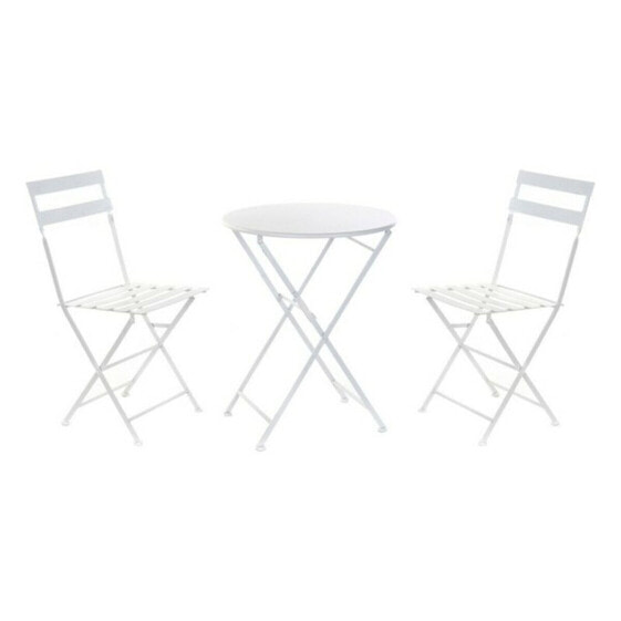 Table set with 2 chairs DKD Home Decor White 80 cm 60 x 60 x 70 cm (3 pcs)