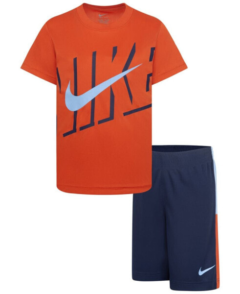 Little Boys Dri-FIT Icon Mesh Shorts, 2 Piece Set