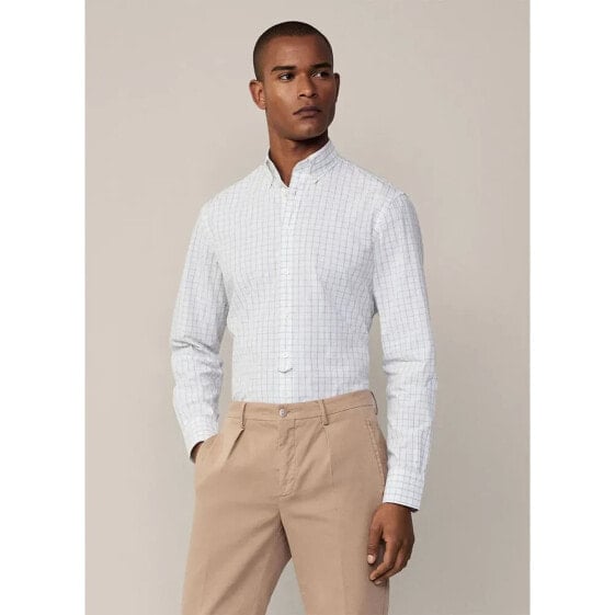 HACKETT Melange Windowpane long sleeve shirt