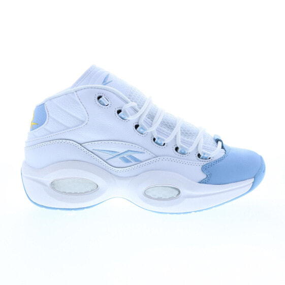 Reebok Question Mid Mens White Leather Lace Up Athletic Basketball Shoes