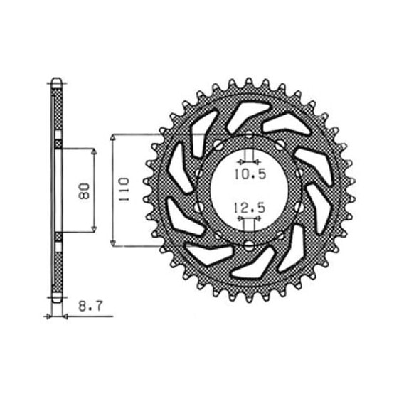 SUNSTAR SPROCKETS 530 Pitch 1-5363-44 Steel Rear Sprocket