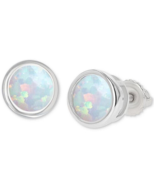 Серьги Macy's lab-Grown Opal Bezel- Solitaire