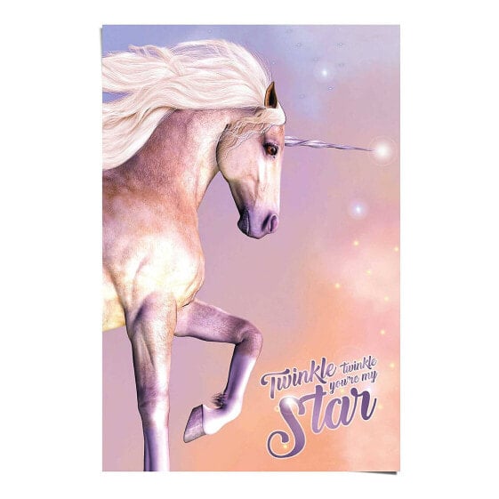 Poster Einhorn Glitzer