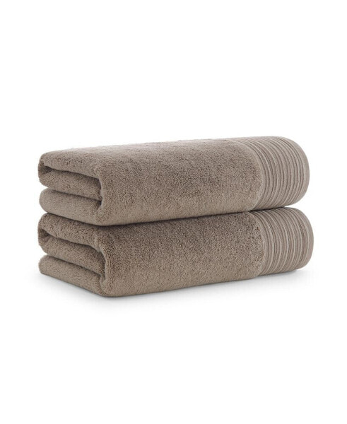 Anatolia Turkish Bath Towels (2 Pack), 30x60, 600 GSM, Woven Linen-Inspired Dobby, Ring Spun Combed Cotton, Low Twist