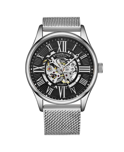 Men's Silver Tone Stainless Steel Bracelet Watch 42mm