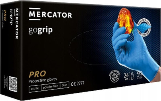 Mercator Medical Rękawice nitrylowe Mercator gogrip blue L 50szt