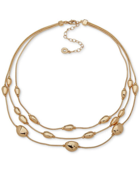 Anne Klein gold-Tone Pebble Layered Collar Necklace, 16" + 3" extender
