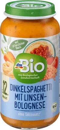 Menü Dinkelspaghetti mit Linsenbolognese, ab dem 12.Monat, 250 g