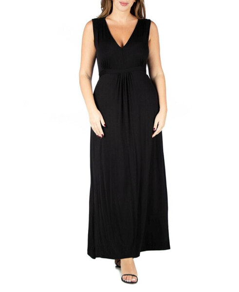 Plus Size Sleeveless Empire Waist Maxi Dress