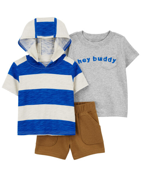 Baby 3-Piece Tees & Short Set 24M