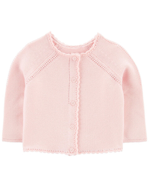 Baby Scalloped Sweater Knit Cardigan 9M