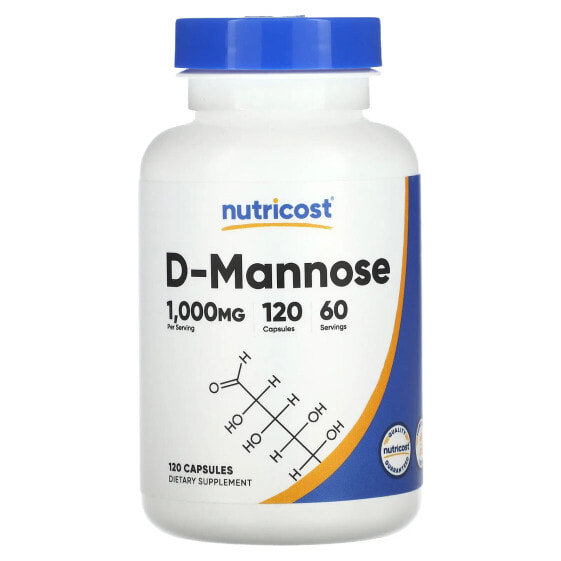 Пробиотики Nutricost D-Mannose 1,000 мг, 120 капсул (500 мг в капсуле)