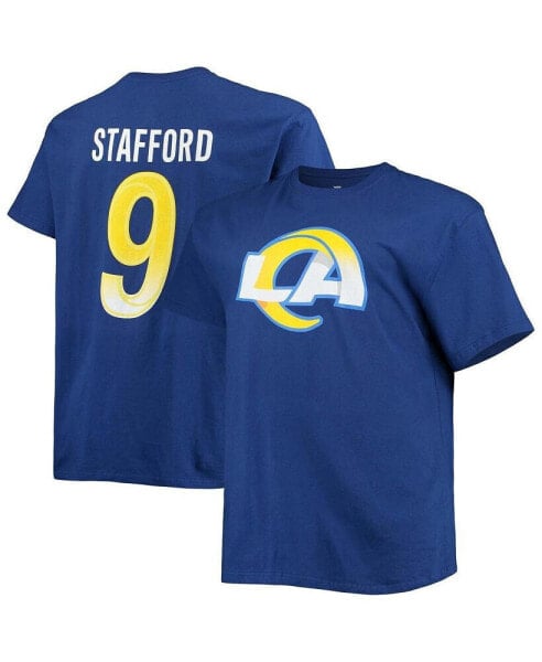 Men's Matthew Stafford Royal Los Angeles Rams Big and Tall Player Name and Number T-shirt