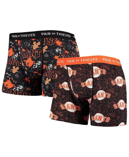 Men's Black San Francisco Giants Super Fit 2-Pack Boxer Briefs Set