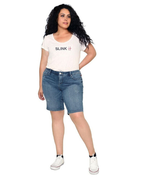 Plus Size Mid Rise Bermuda Shorts