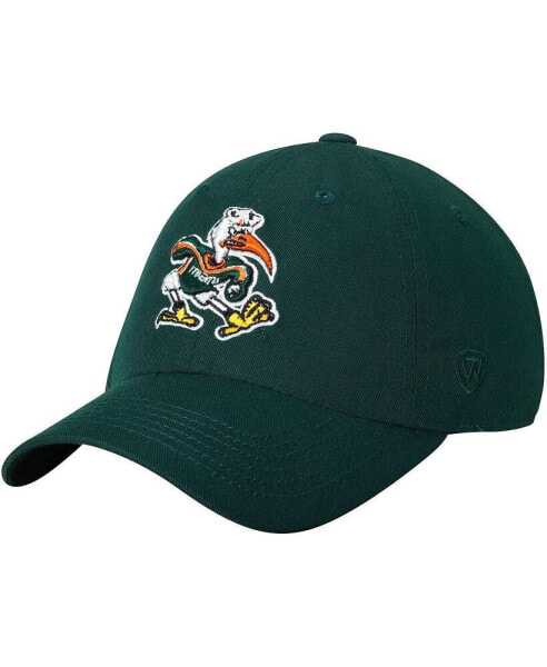 Men's Green Miami Hurricanes Staple Adjustable Hat