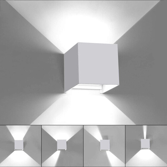 HAWEE Modern Wall Lamp LED Wall Light Up Down Adjustable Beam Angle Aluminium Wall Lighting Indoor Outdoor Waterproof IP65 for Bathroom Stairs Bedroom Corridor Living Room 12 W 6000 K [Energy Class F]
