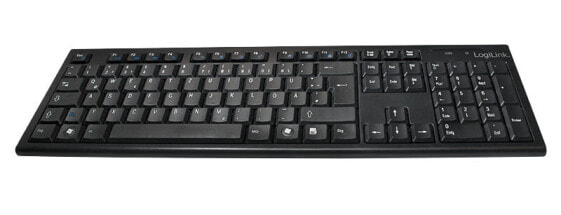 LogiLink ID0104 - Full-size (100%) - Wireless - RF Wireless - QWERTZ - Black - Mouse included